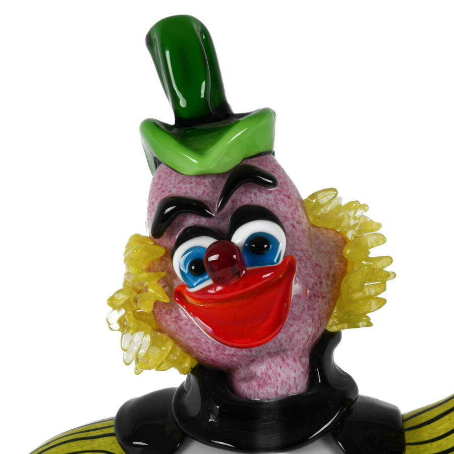 Signed Oversized Venetian Murano Glass Clown Statue-5