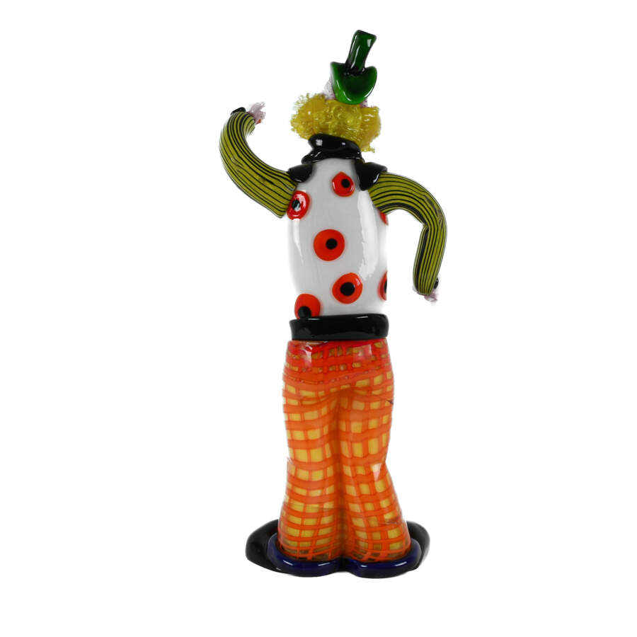 Signed Oversized Venetian Murano Glass Clown Statue-3