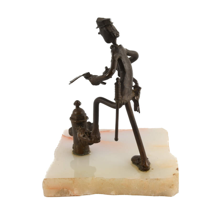 Whimsical Figural Screw Sculpture on Onyx Base-5