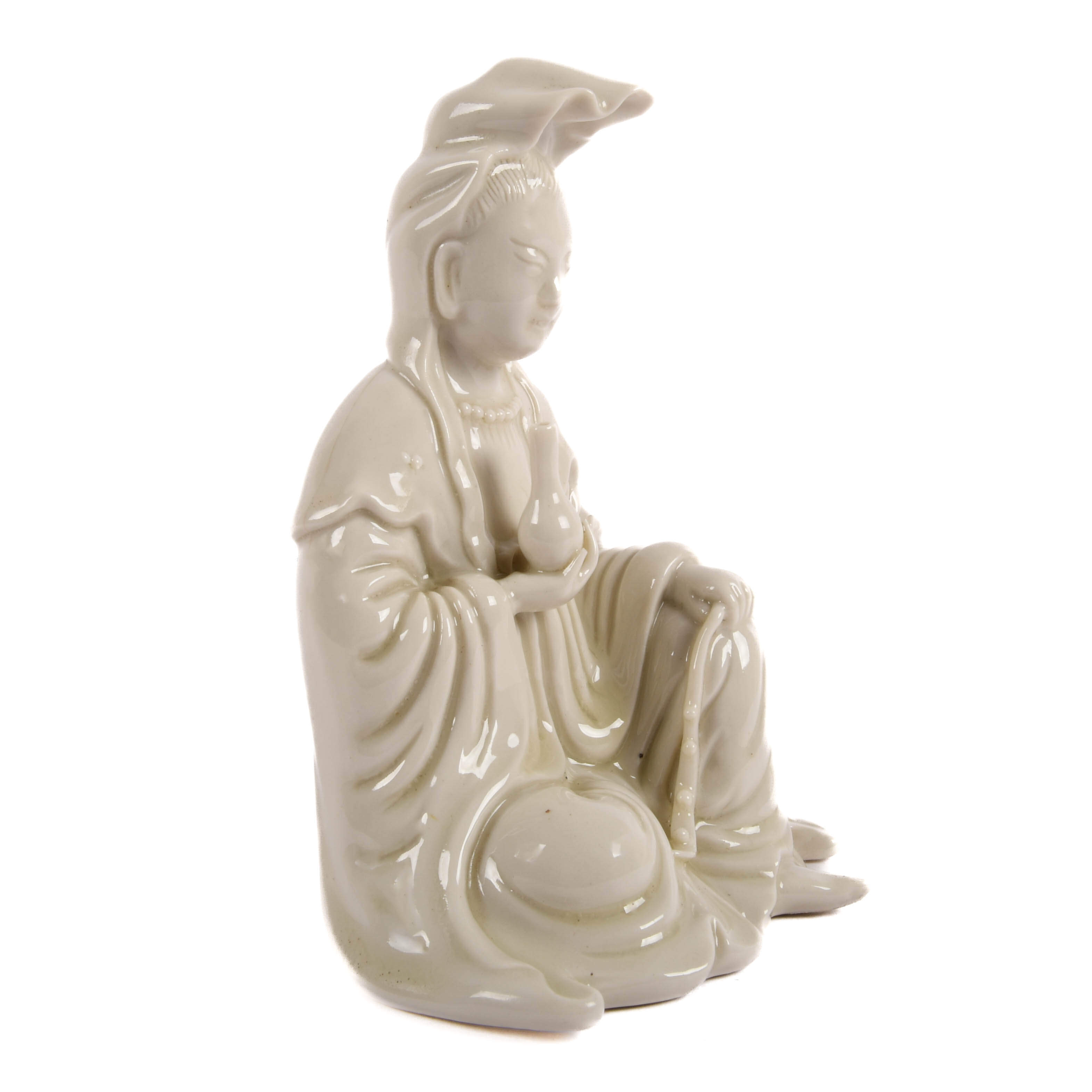 Blanc De Chine Seated Guan Yin Statue-5