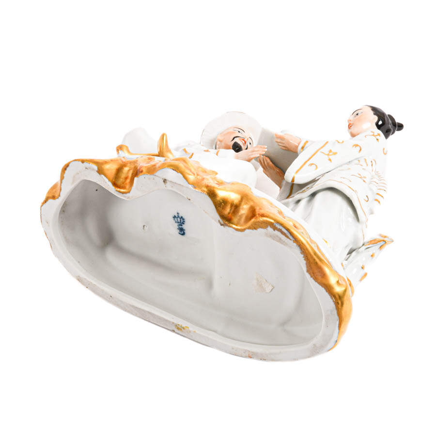 Sitzendorfer Porcelain Chinese Couple Staue-5