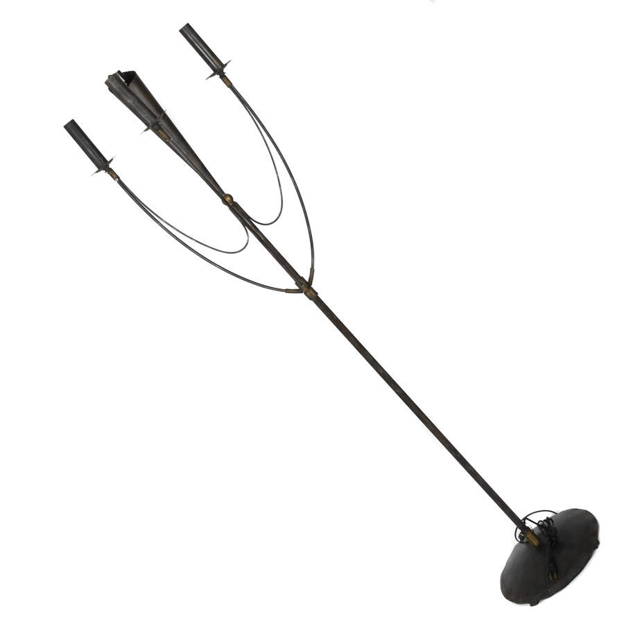 Arts and Crafts Wrought Iron Floor Lamp-5