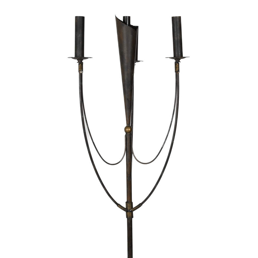 Arts and Crafts Wrought Iron Floor Lamp-3