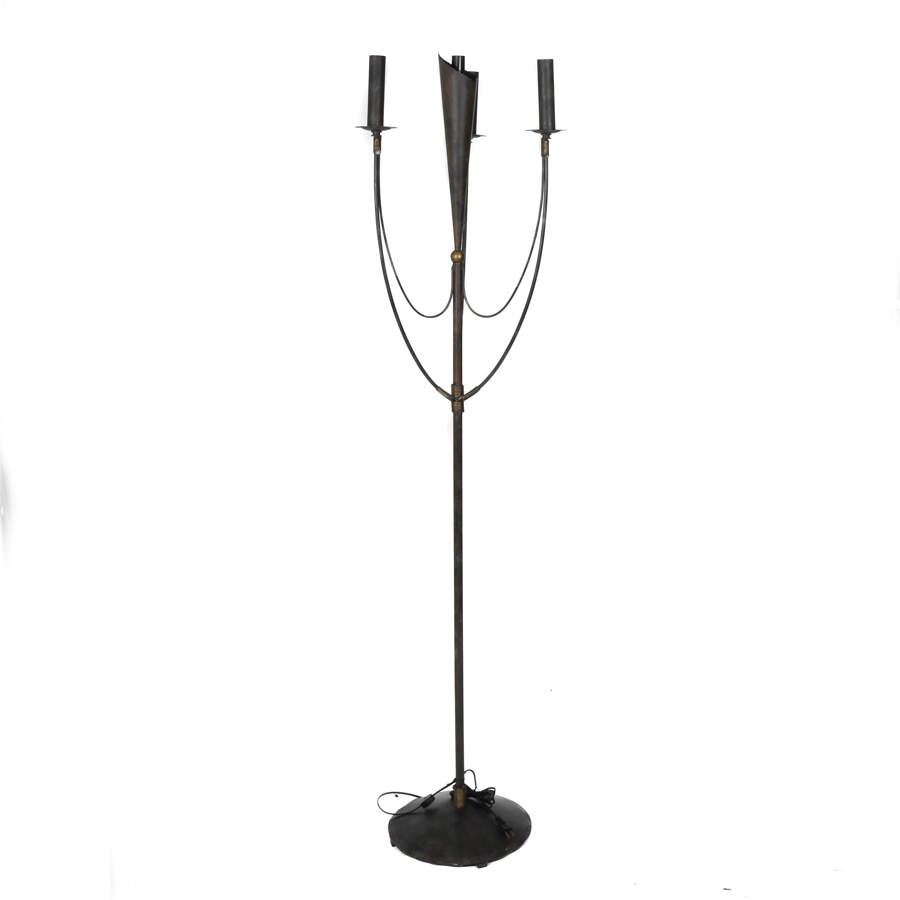 Arts and Crafts Wrought Iron Floor Lamp-2