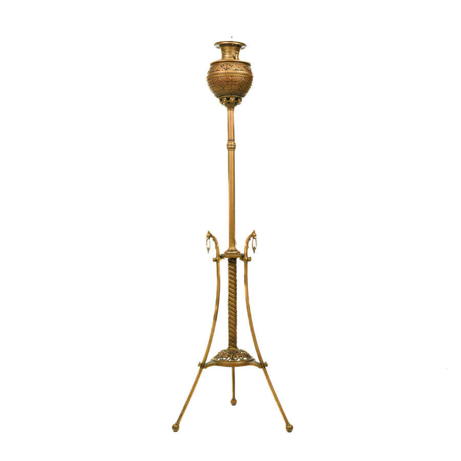 Victorian Brass Piano Parlor Floor Lamp-3