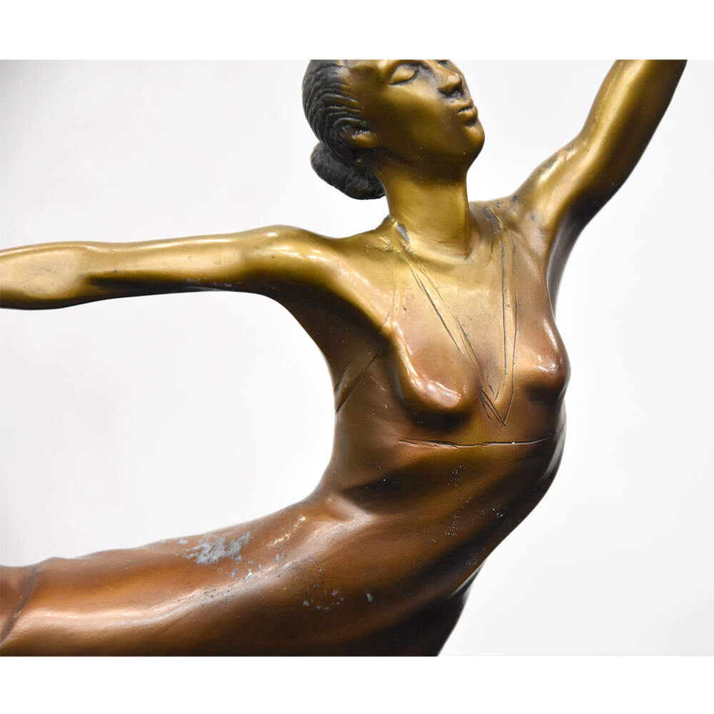 Vintage "Ballerina Girl" Arabesque Statuette on Marble Base-7