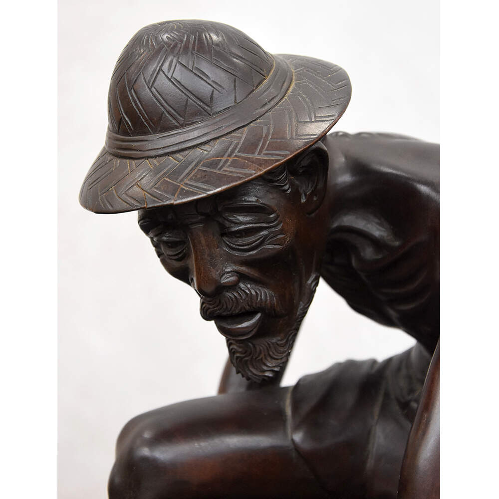 Hancock Wooden Figure of a Fisherman from Bali-7