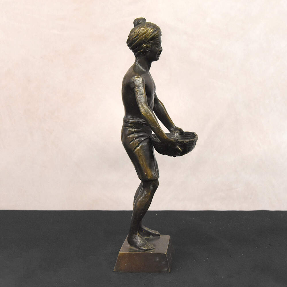 Bronze Blackamoor Basket Figure After Franz Xaver Bergman-4