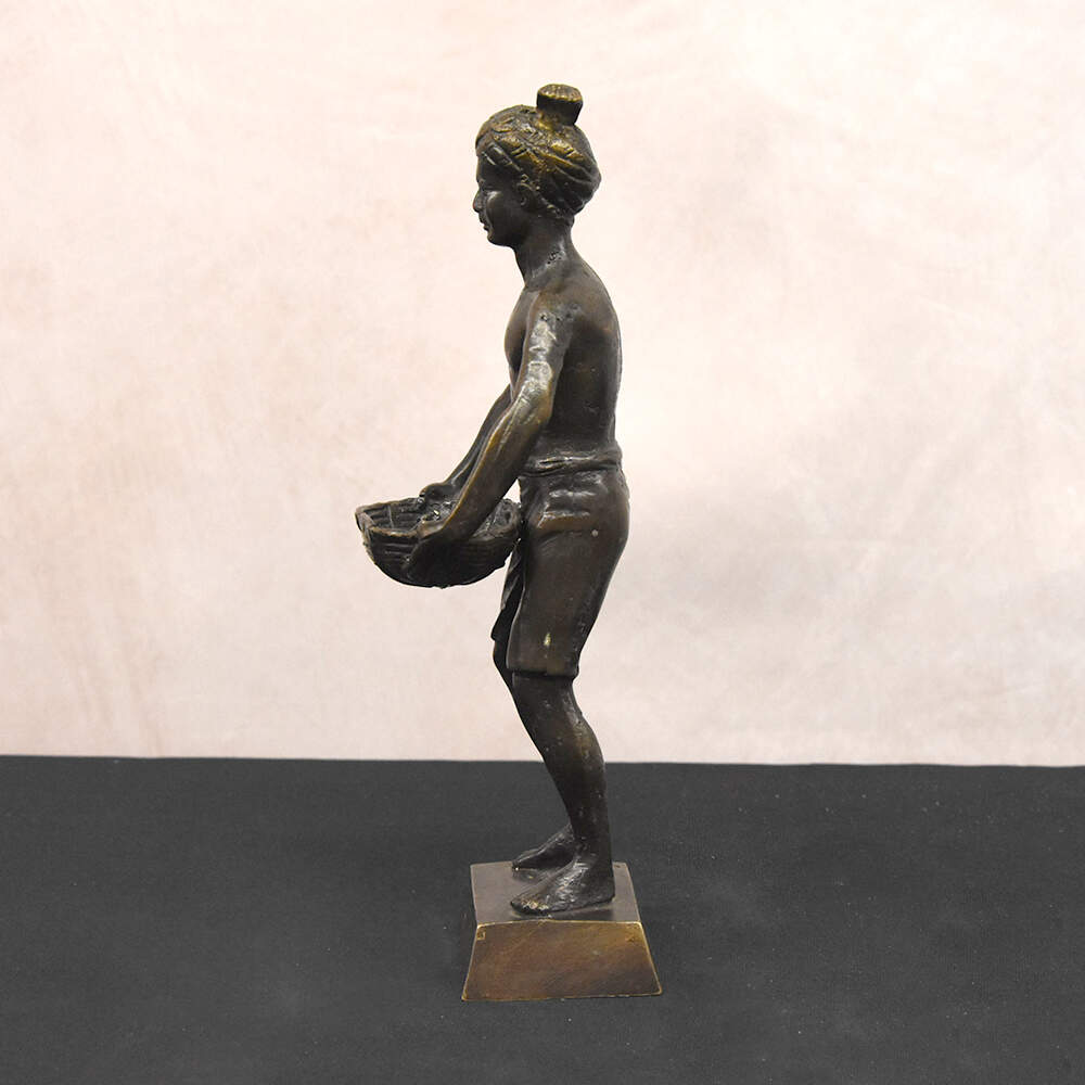 Bronze Blackamoor Basket Figure After Franz Xaver Bergman-2