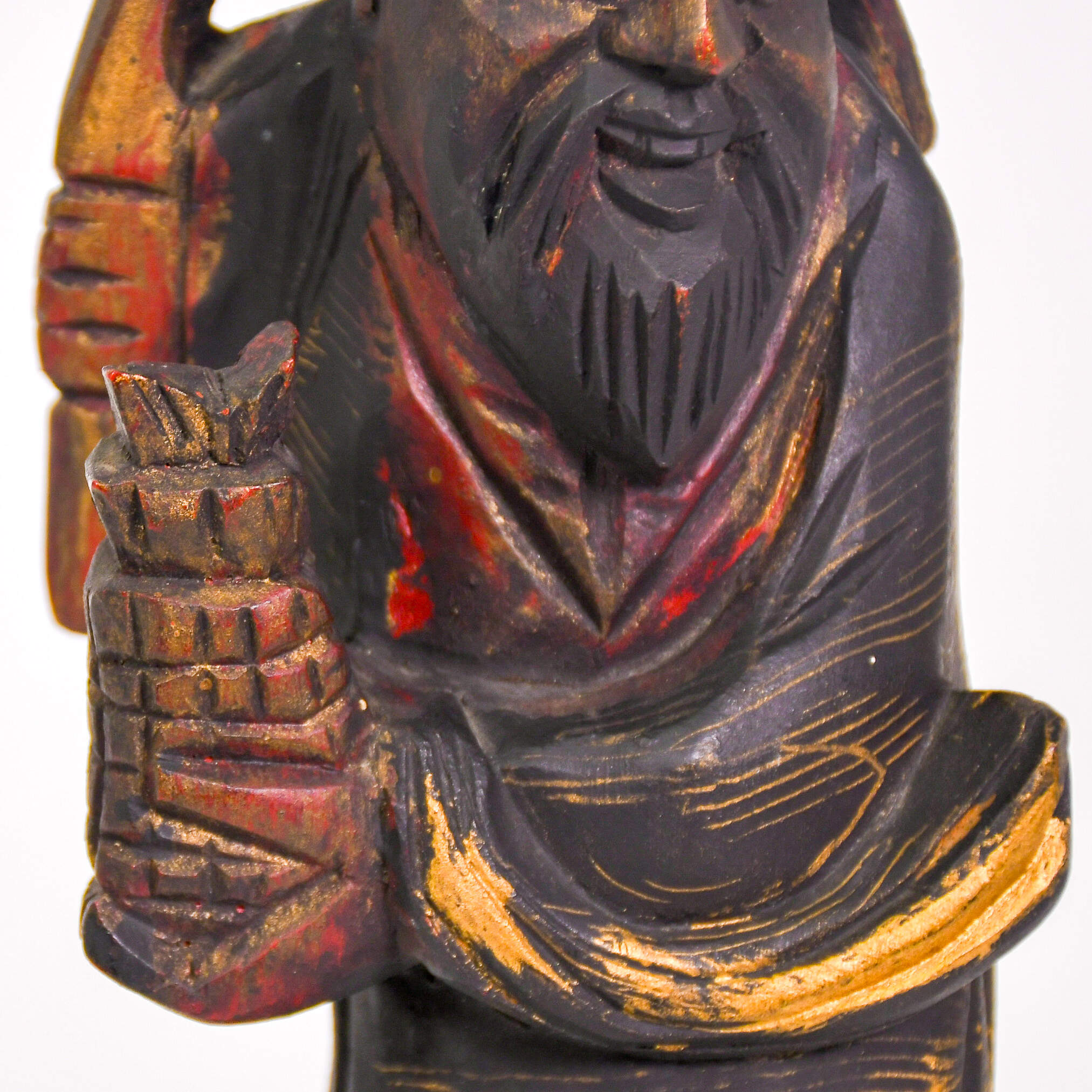 Wooden Carved Man with Catch of the Day Figure-9