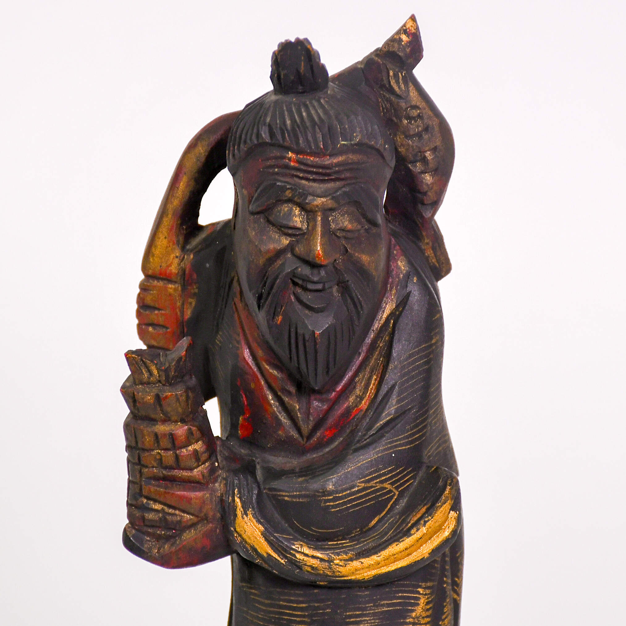 Wooden Carved Man with Catch of the Day Figure-6