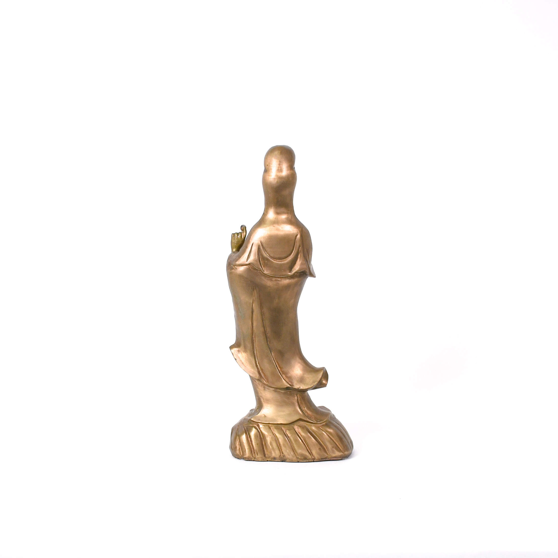 Cast Metal Kwan Yin Riding a Dragon Statuette-3