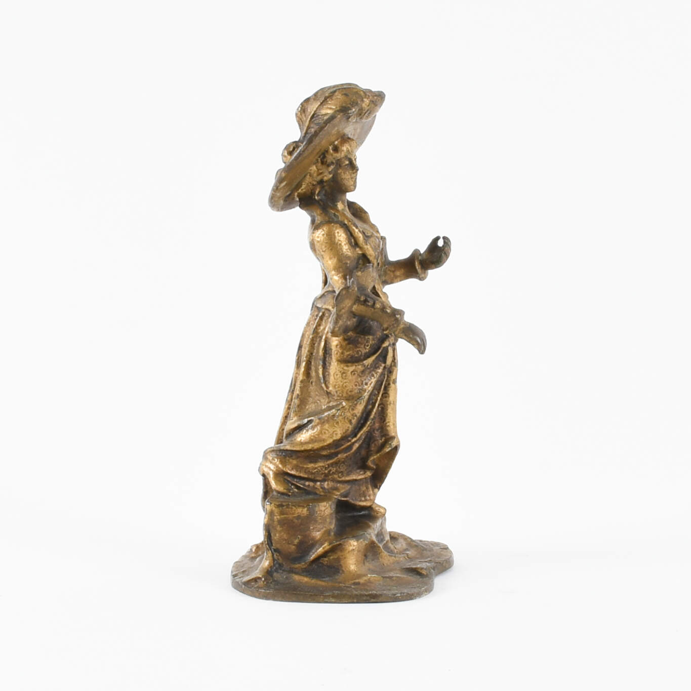 Cast Metal Female Pirate Statuette-4