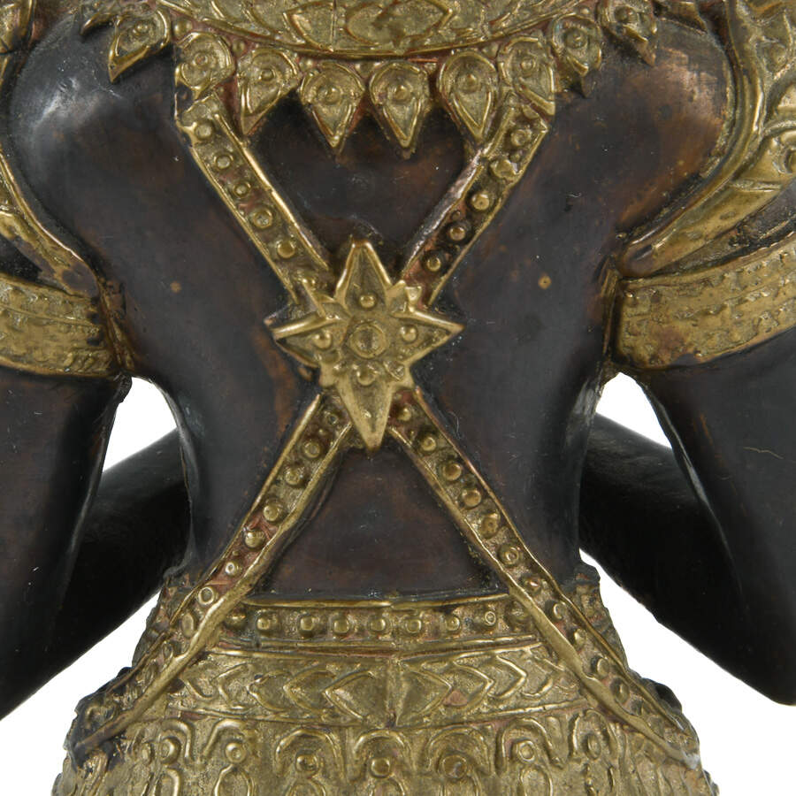 Antique Bronze Sculpture of Thai Teppanom Kneeling-8