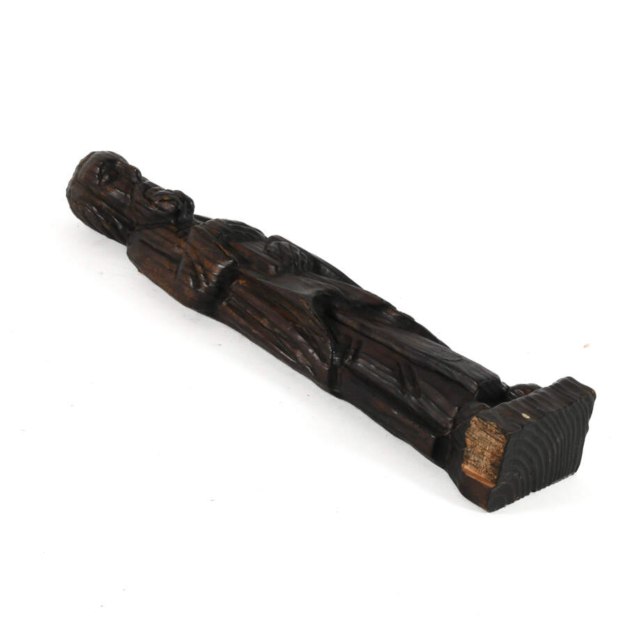 Antique Wooden Figure of Man Holding a Book-11