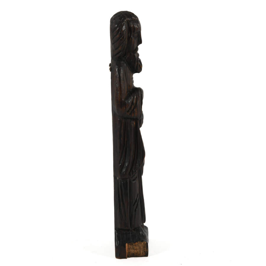 Antique Wooden Figure of Man Holding a Book-9