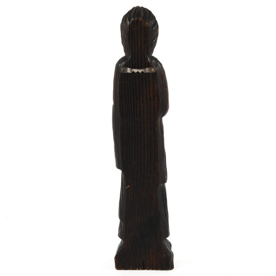 Antique Wooden Figure of Man Holding a Book-8