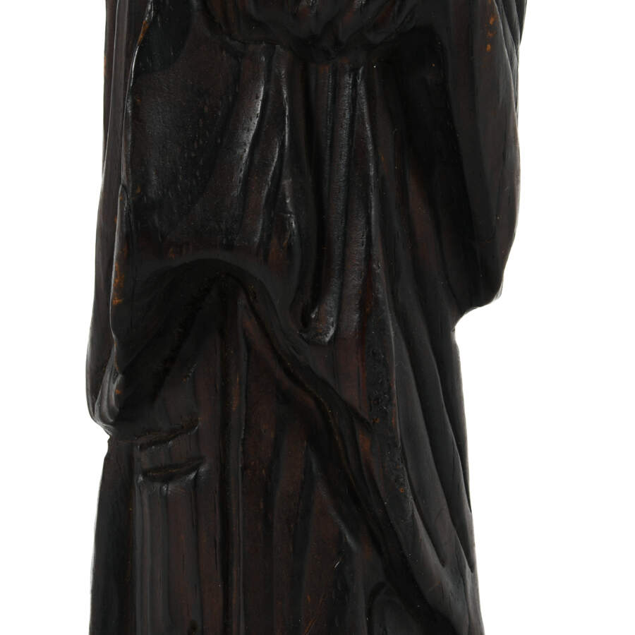 Antique Wooden Figure of Man Holding a Book-5