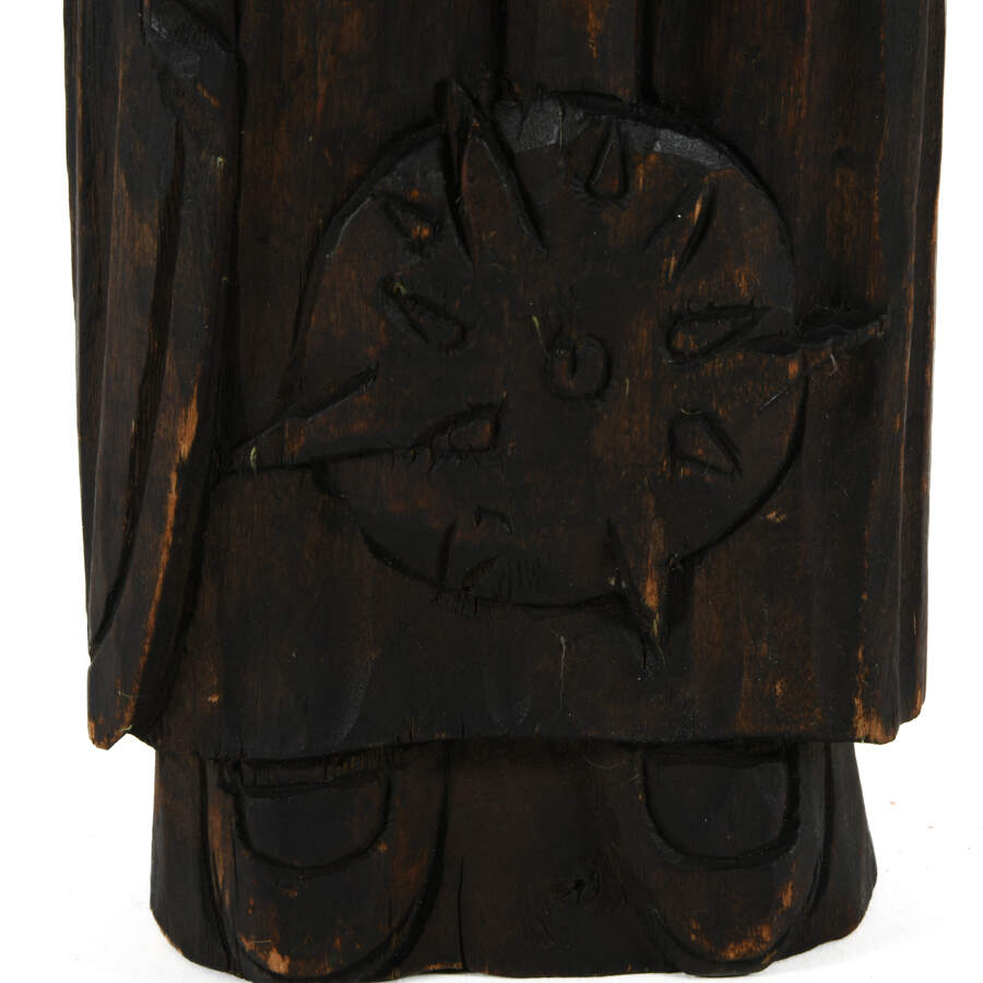 Antique Wooden Figure of Man Holding a Mace-5