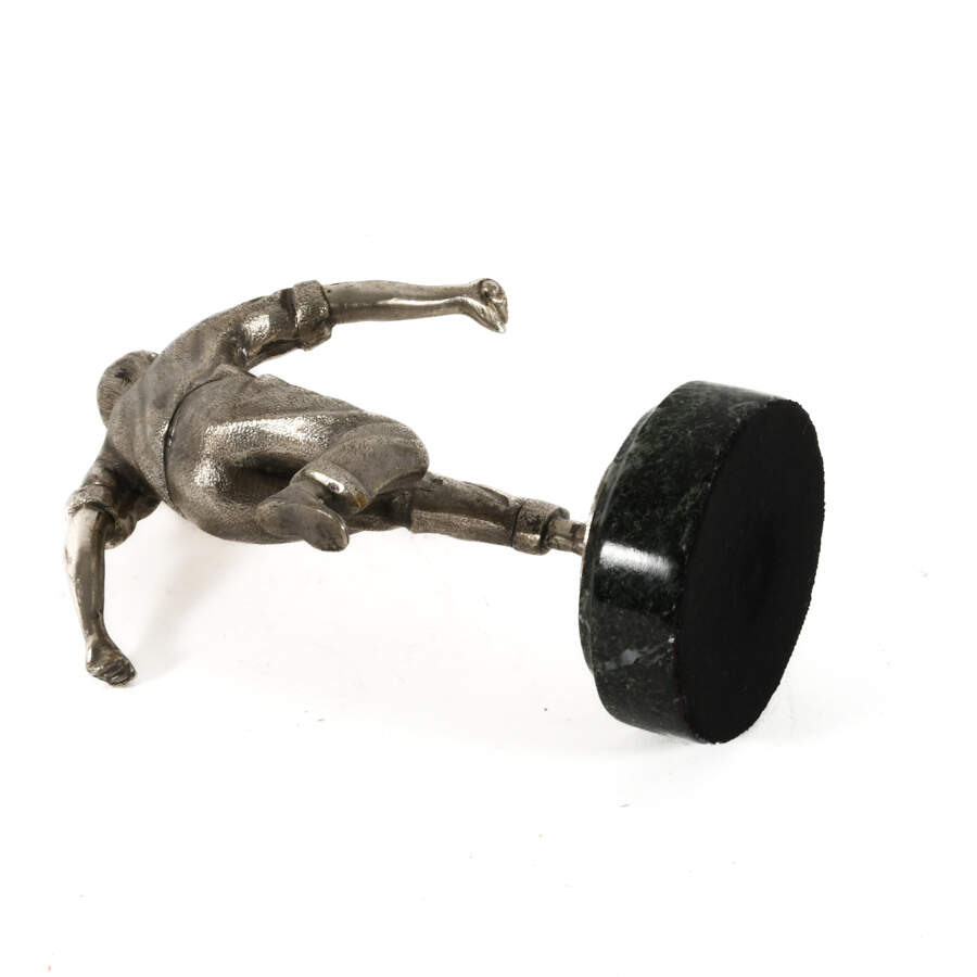 Silver Man Figurine on Marble Base-8