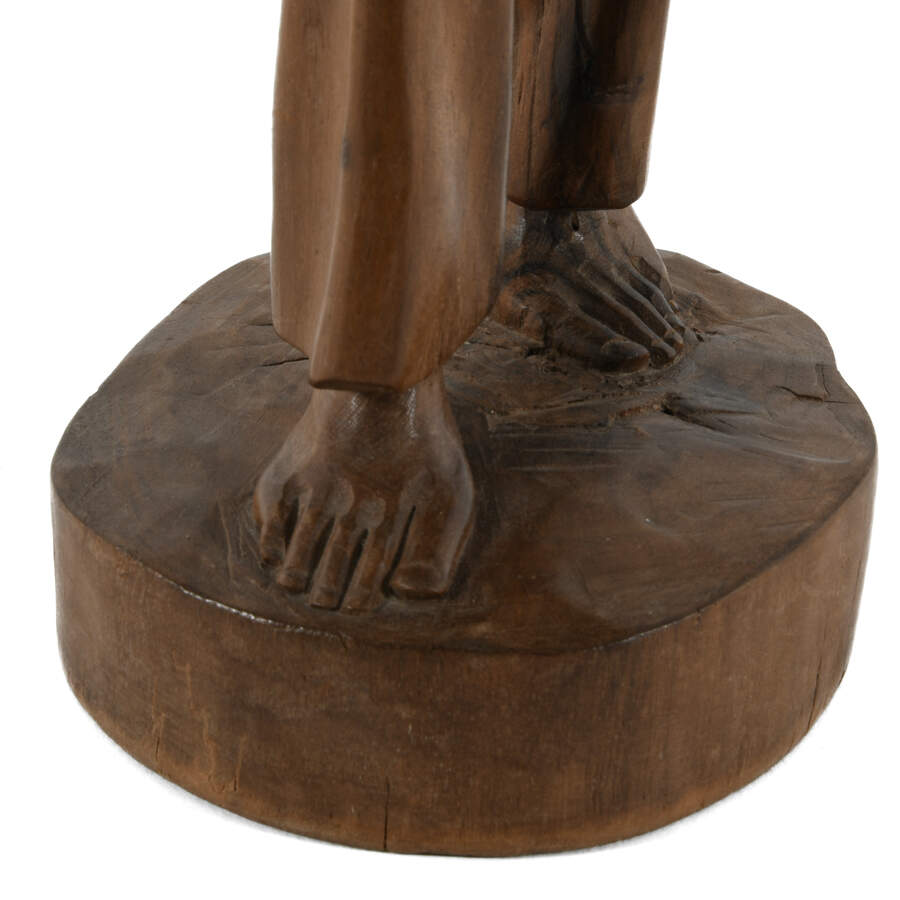 Carved Wood Man Statuette-4