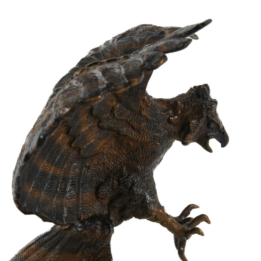 Metal Sculpture Eagle in Flight on Base-10