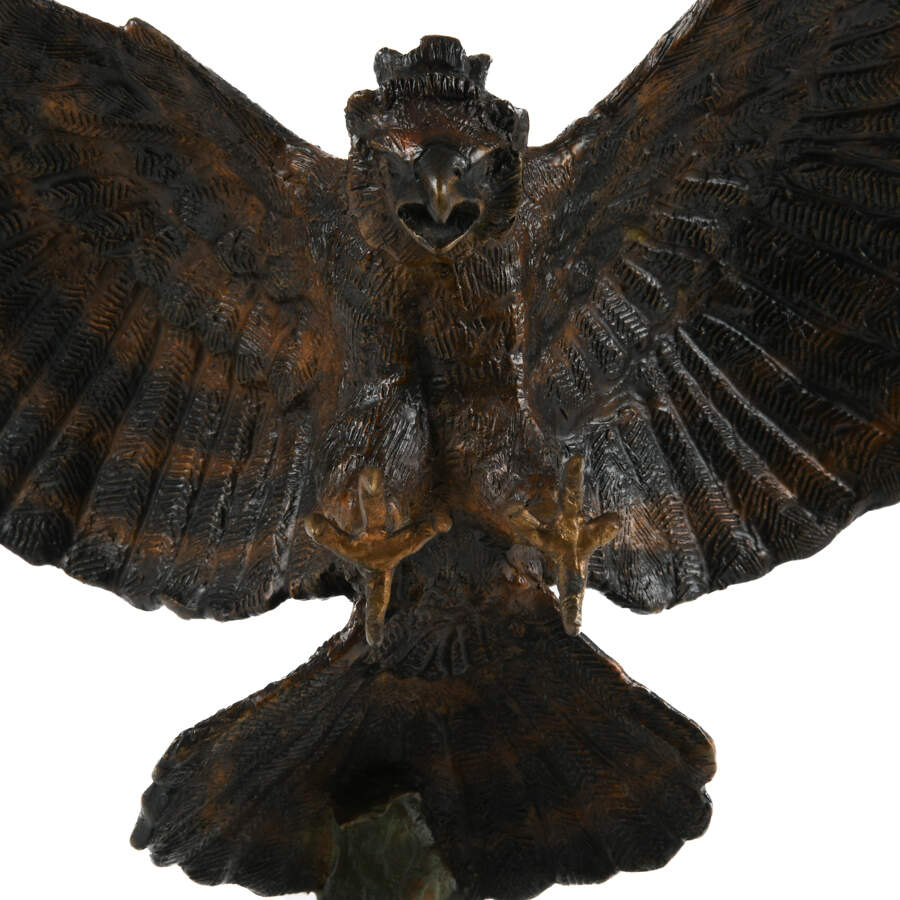 Metal Sculpture Eagle in Flight on Base-8