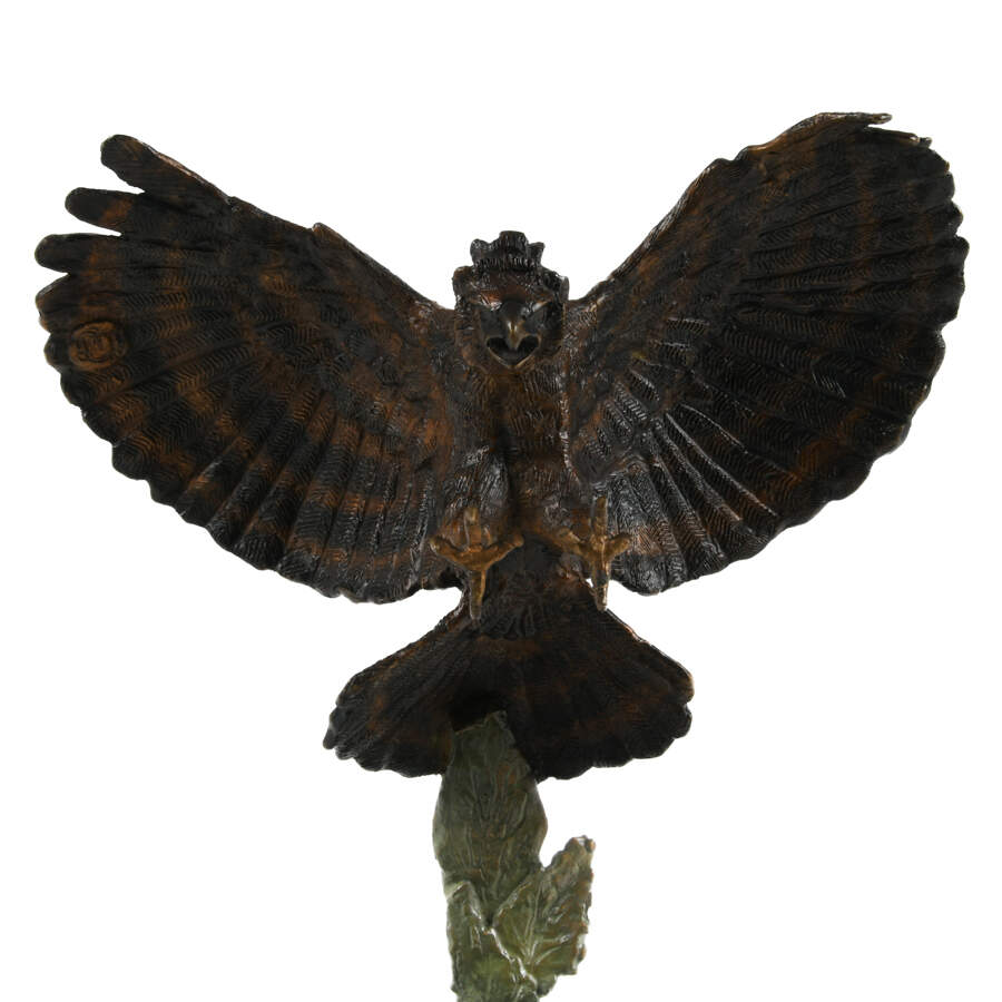 Metal Sculpture Eagle in Flight on Base-7