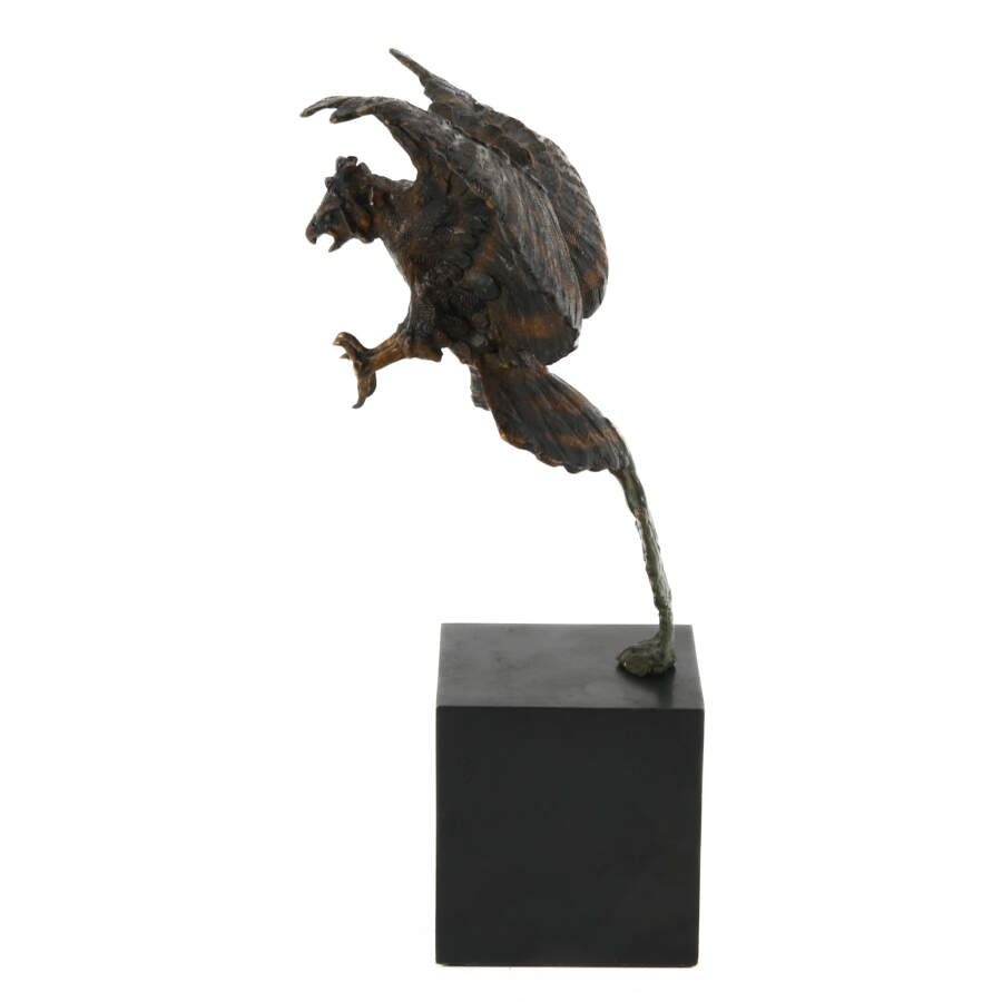 Metal Sculpture Eagle in Flight on Base-3