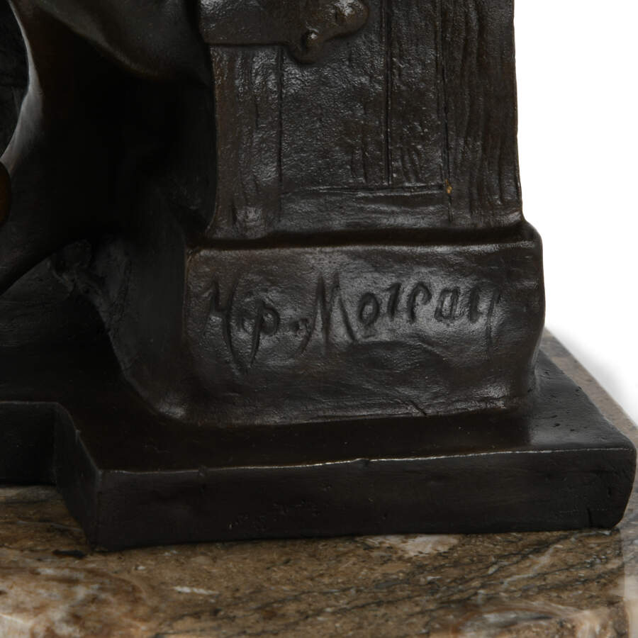 Metal Sculpture of a Seated Lady After Hipolye Fancois Moreau-9