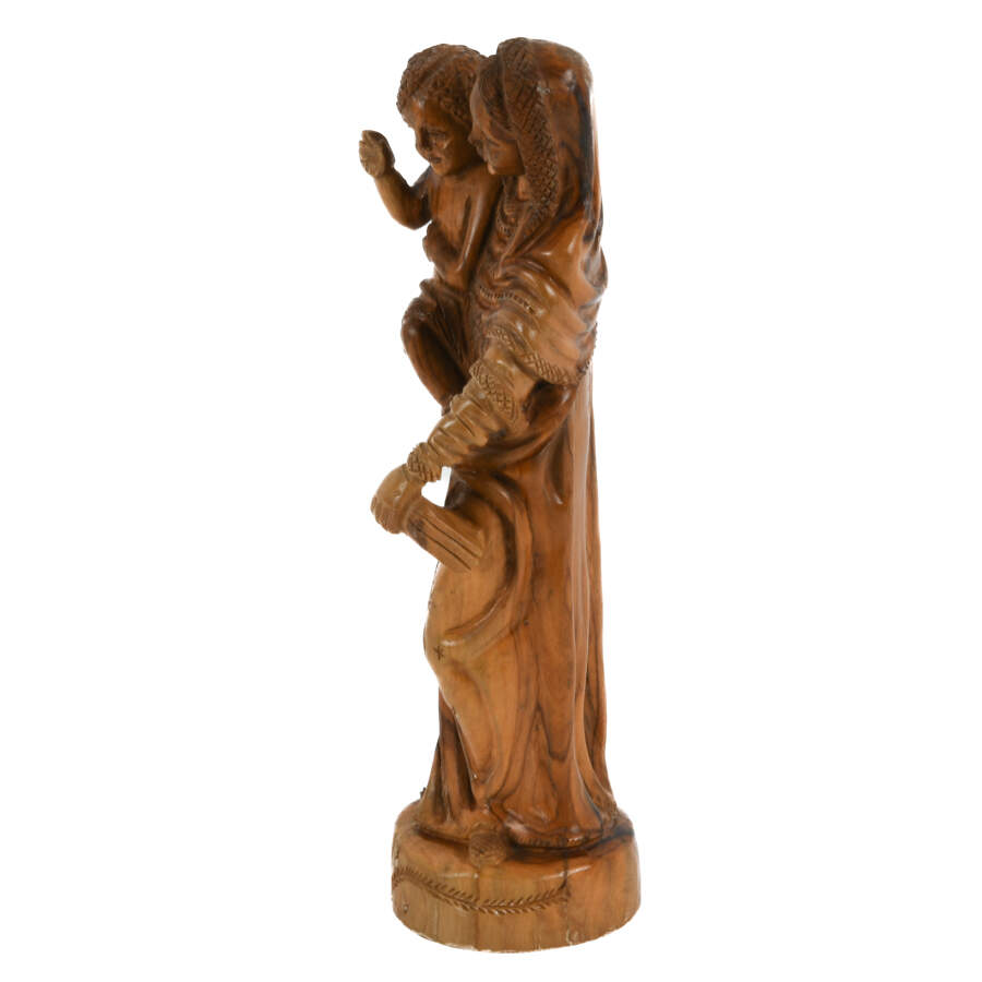 Antique Carved Wood Statuette of Holy Mother and Child-2