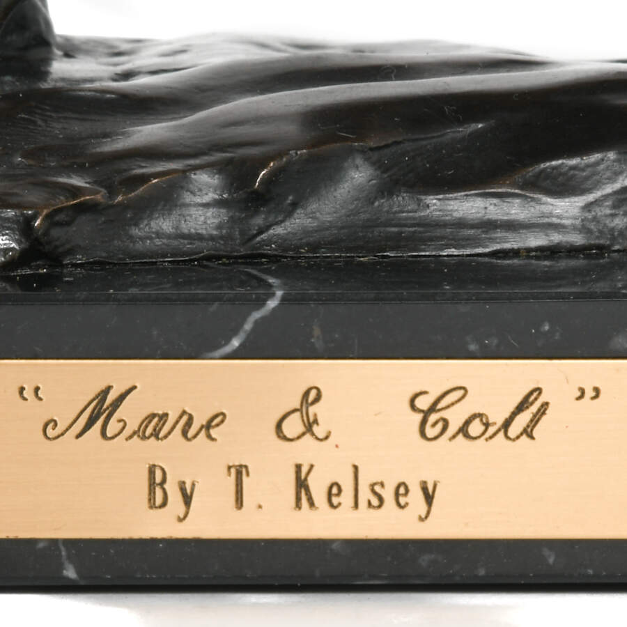 T. D. Kelsey Bronze Mare and Foal Bronze on Mable Base-9