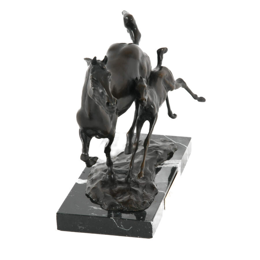 T. D. Kelsey Bronze Mare and Foal Bronze on Mable Base-5