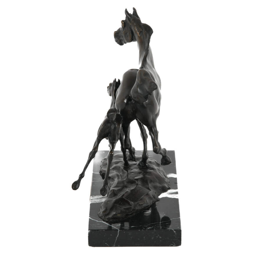 T. D. Kelsey Bronze Mare and Foal Bronze on Mable Base-3