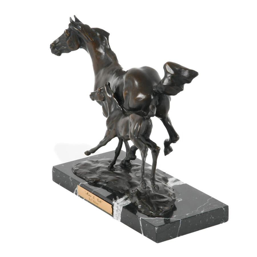 T. D. Kelsey Bronze Mare and Foal Bronze on Mable Base-2