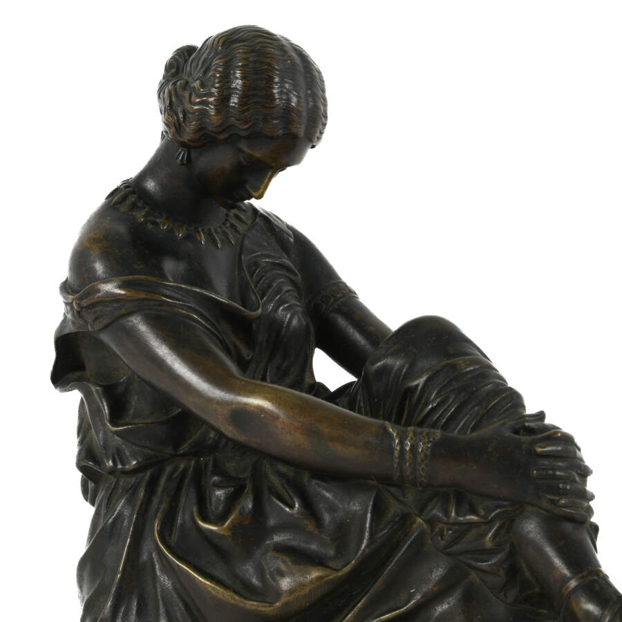 Louise Colet as Sappho Bronze Sculpture After Jean Jacques James Pradier-6