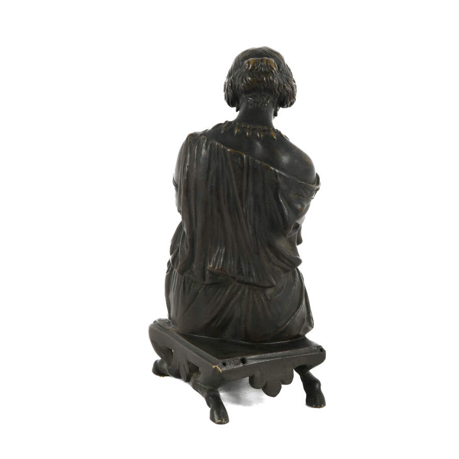Louise Colet as Sappho Bronze Sculpture After Jean Jacques James Pradier-4