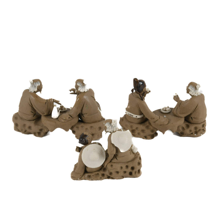 Grouping of 3 Clay Mudmen Statues-10
