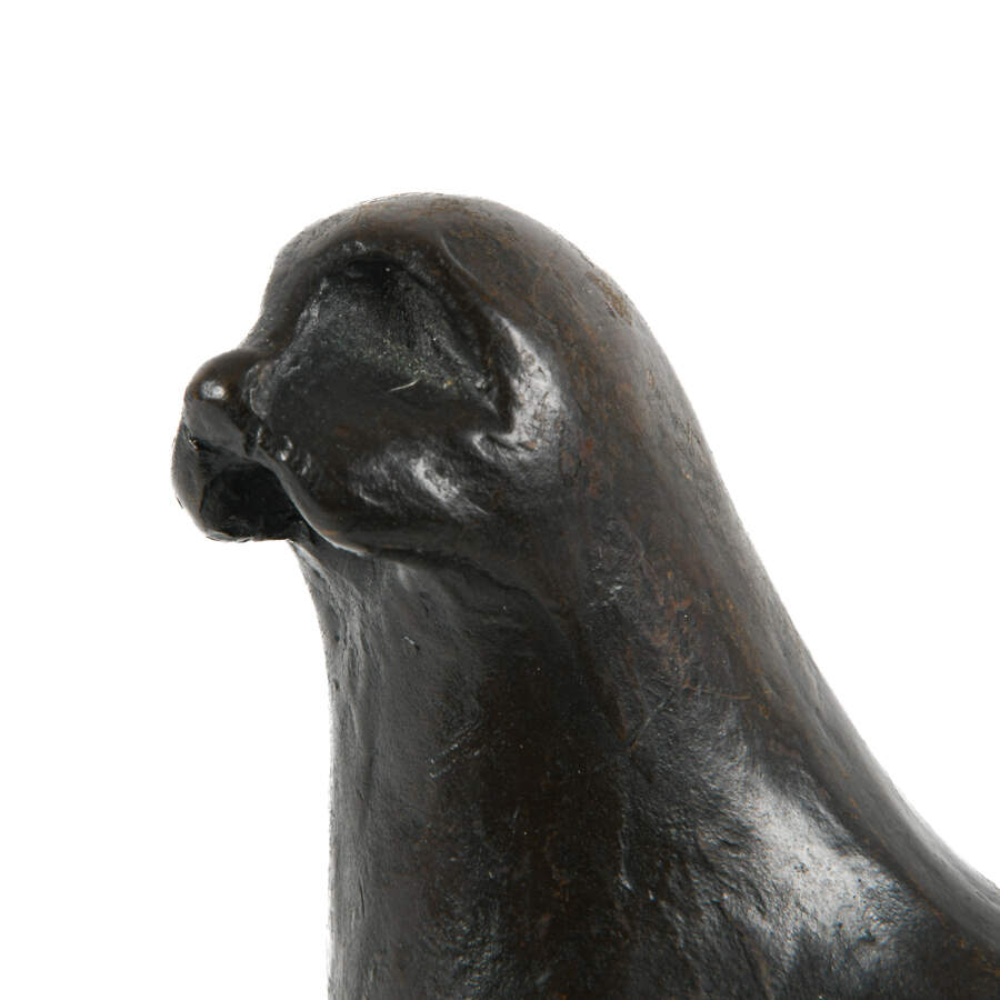 Bronze Reclining Seal Signed Bronze Figure-6
