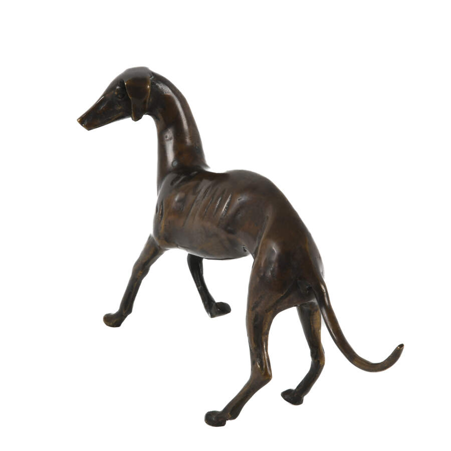 Bronze Whippet Dog Statue-8
