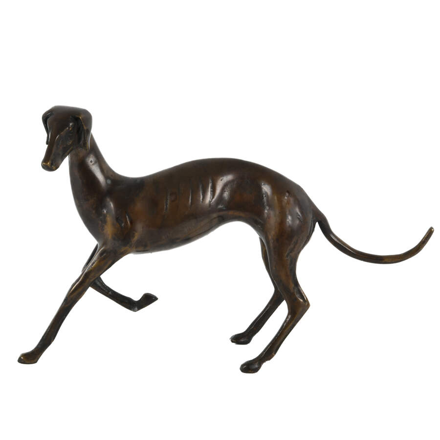 Bronze Whippet Dog Statue-7
