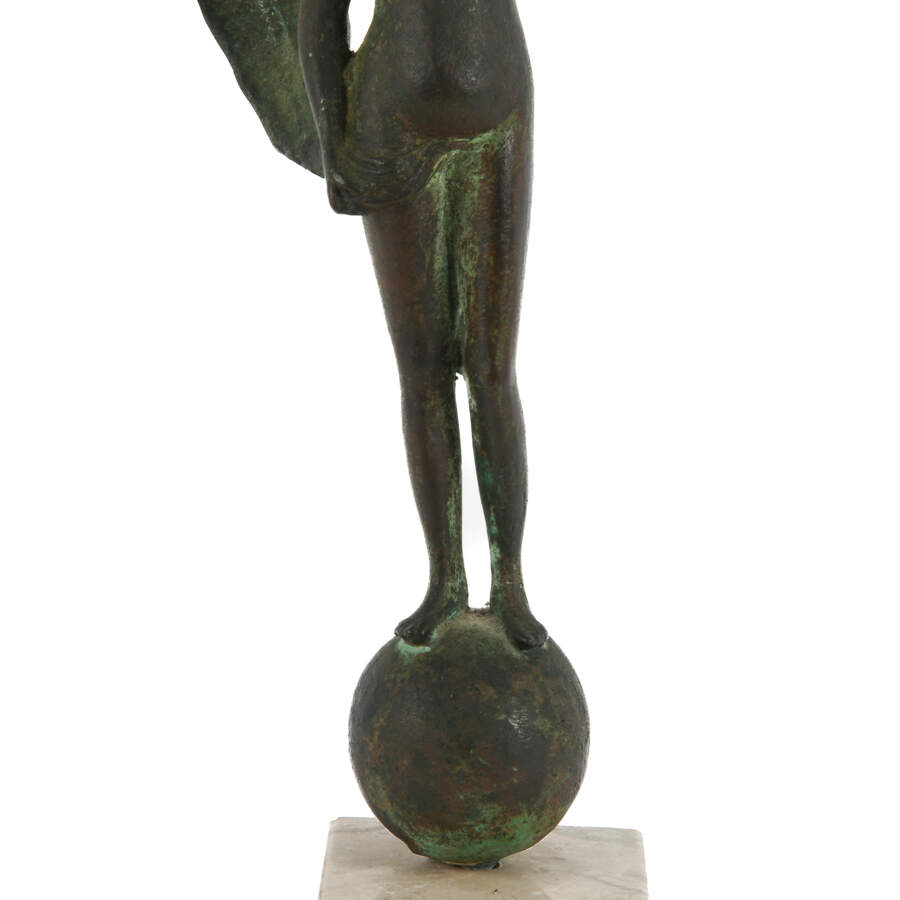 Bronze Statue of Fortune Fano on Marble-6