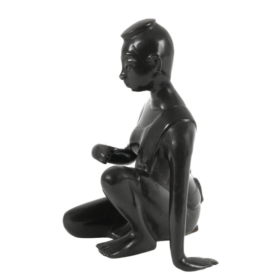 Antique Bronze Thai "Grace and Stillness" Statue-2