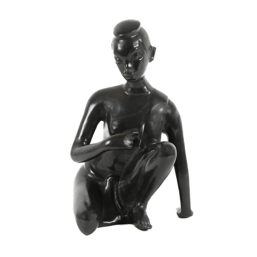 Antique Bronze Thai "Grace and Stillness" Statue-1