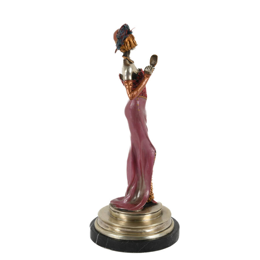 Art Deco-Style Bronze Statue of a Woman on Base-4