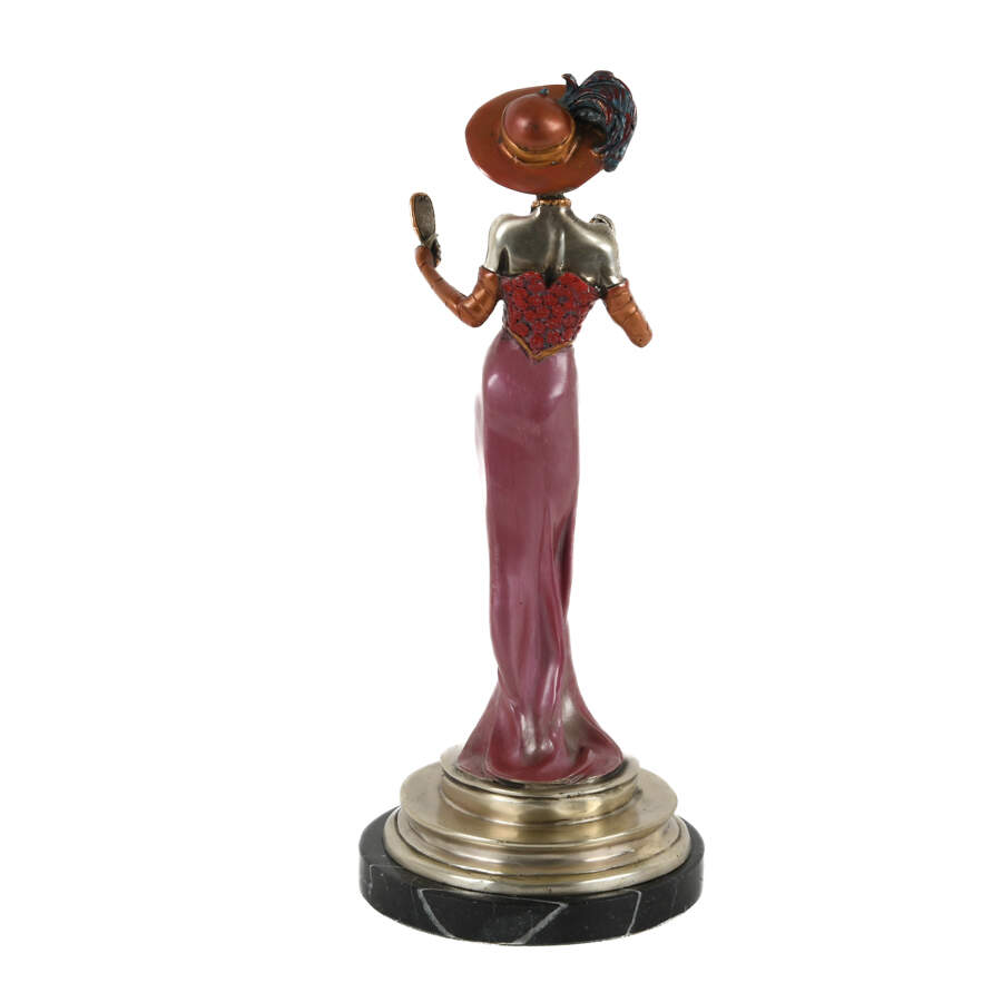 Art Deco-Style Bronze Statue of a Woman on Base-3