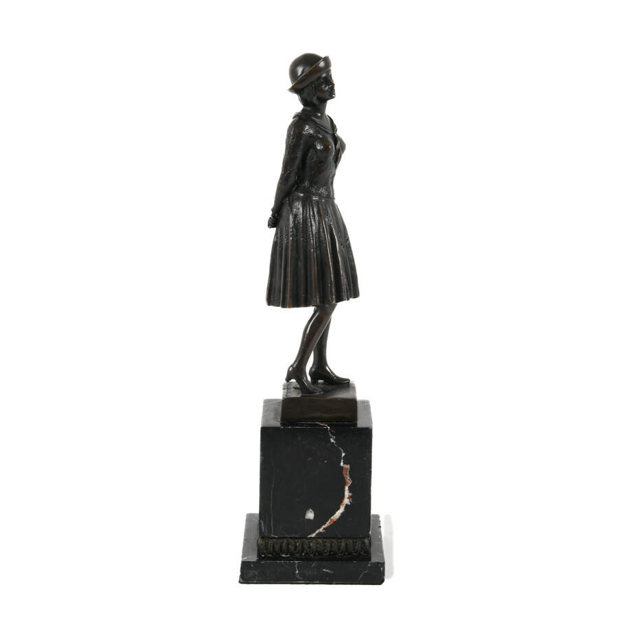 Antique "The Scholarly Woman" on Base After Demétre Chiparus-4