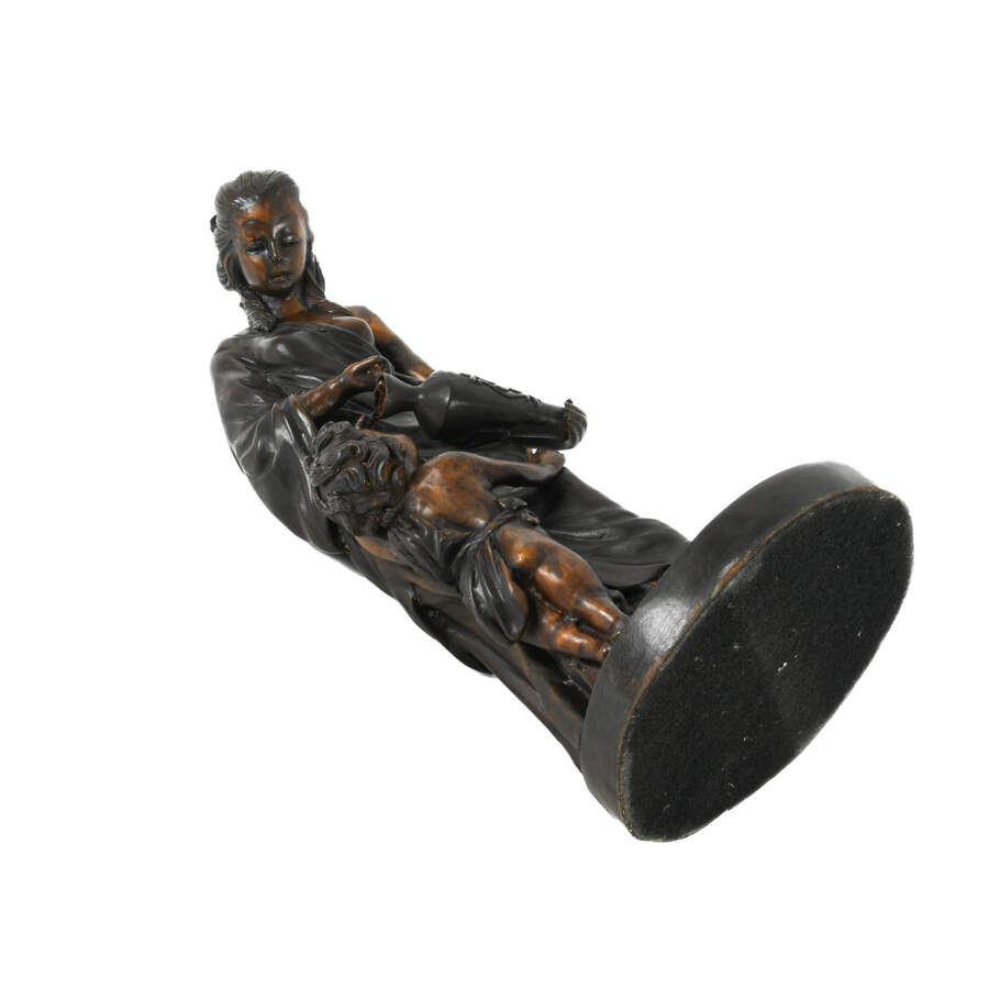 Vintage Neoclassical Bronze "A Quick Drink" Sculpture After Louis Sauvageau-9