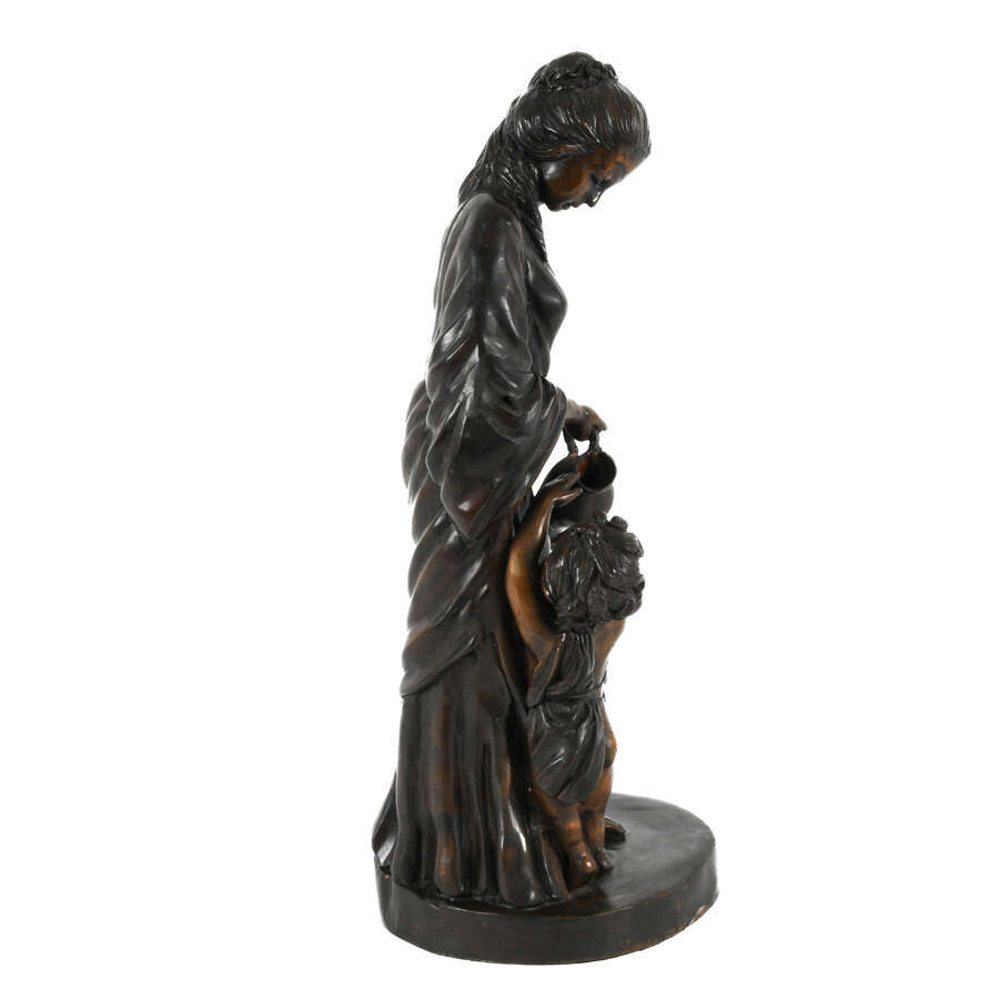 Vintage Neoclassical Bronze "A Quick Drink" Sculpture After Louis Sauvageau-4