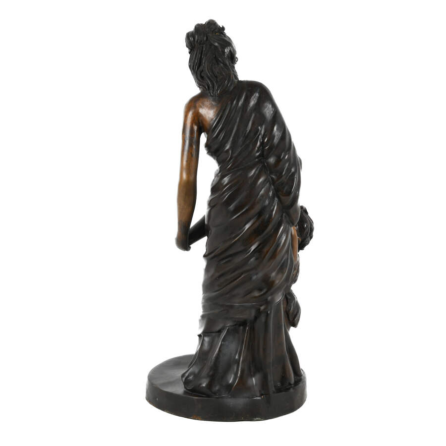 Vintage Neoclassical Bronze "A Quick Drink" Sculpture After Louis Sauvageau-3